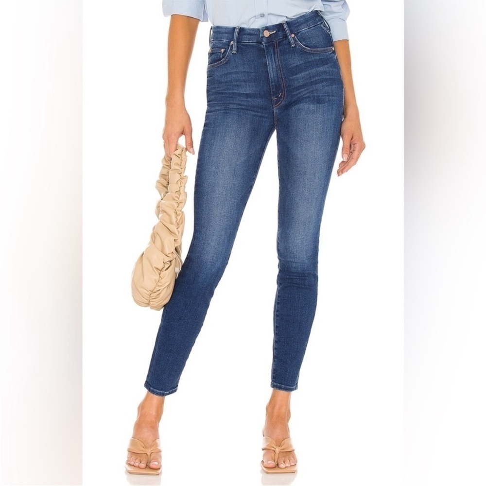 MOTHER High Waisted Looker Skinny Raw Hem Jeans Sz 27 in Balls Of Yarn